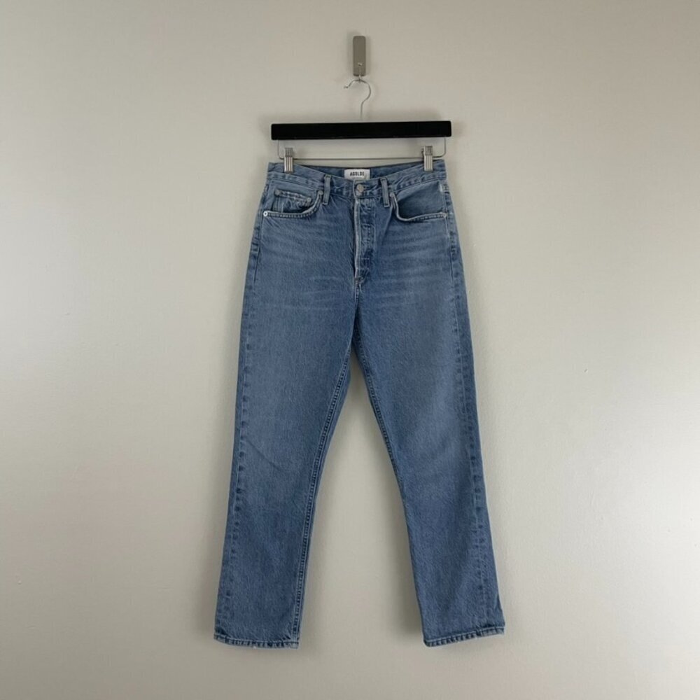 Agolde Riley High Rise Straight Crop Jeans in Blur Size 26